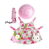 Maxbell Rabbit Vest Harness Leash Set Pet Clothes Costume for Ferret Pet Supplies Pink