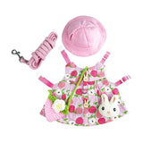 Maxbell Rabbit Vest Harness Leash Set Pet Clothes Costume for Ferret Pet Supplies Pink