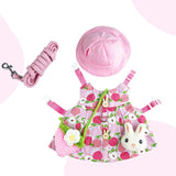 Maxbell Rabbit Vest Harness Leash Set Pet Clothes Costume for Ferret Pet Supplies Pink