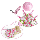 Maxbell Rabbit Vest Harness Leash Set Pet Clothes Costume for Ferret Pet Supplies Pink