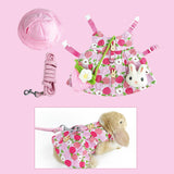 Maxbell Rabbit Vest Harness Leash Set Pet Clothes Costume for Ferret Pet Supplies Pink