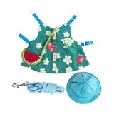 Maxbell Rabbit Vest Harness Leash Set Pet Clothes Costume for Ferret Pet Supplies Blue