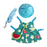 Maxbell Rabbit Vest Harness Leash Set Pet Clothes Costume for Ferret Pet Supplies Blue