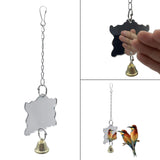 Maxbell Parrot Mirror Toys Hanging Bite Toy Parrot Toy for Lovebird Bird Cage Pet