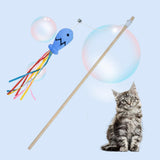 Maxbell Cat Wand Toy Cat Teaser Wand Fun Playing Scratching Interactive Kitten Toys Blue