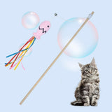 Maxbell Cat Wand Toy Cat Teaser Wand Fun Playing Scratching Interactive Kitten Toys Pink