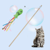 Maxbell Cat Wand Toy Cat Teaser Wand Fun Playing Scratching Interactive Kitten Toys Green