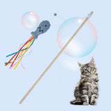 Maxbell Cat Wand Toy Cat Teaser Wand Fun Playing Scratching Interactive Kitten Toys Gray