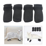 Maxbell 4x Pets Foot Covers Anti Scratch Adjustable Bath Washing Pet Supplies black small