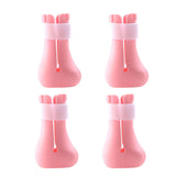 Maxbell 4 Pieces Cat Claw Covers Silicone Adjustable Cat Boots for Bathing Grooming Pink