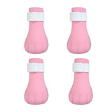 Maxbell 4 Pieces Cat Claw Covers Silicone Adjustable Cat Boots for Bathing Grooming Pink