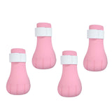 Maxbell 4 Pieces Cat Claw Covers Silicone Adjustable Cat Boots for Bathing Grooming Pink