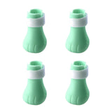 Maxbell 4 Pieces Cat Claw Covers Silicone Adjustable Cat Boots for Bathing Grooming Green