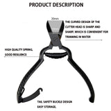 Maxbell Aquarium Fish Tank Coral Pruning Clamp Comfortable Grips Universal Rustproof Black