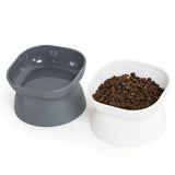 Maxbell Elevated Cat Bowls Tilted Upper and Lower Bowls Stylish Durable Cat Dishes White