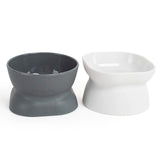 Maxbell Elevated Cat Bowls Tilted Upper and Lower Bowls Stylish Durable Cat Dishes White