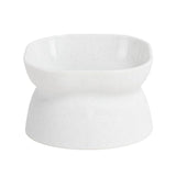 Maxbell Elevated Cat Bowls Tilted Upper and Lower Bowls Stylish Durable Cat Dishes White