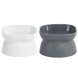 Maxbell Elevated Cat Bowls Tilted Upper and Lower Bowls Stylish Durable Cat Dishes White