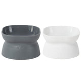 Maxbell Elevated Cat Bowls Tilted Upper and Lower Bowls Stylish Durable Cat Dishes White