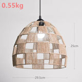 Maxbell Pendant Lamp Shade Decoration Woven for Bedroom Dining Room Living Room 29.5cmx25cm