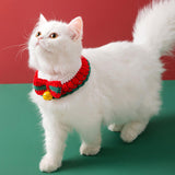 Maxbell Wool Knitted Christmas Cat Collar Scarf Neck Jewelry Necklace Bell S