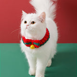 Maxbell Wool Knitted Christmas Cat Collar Scarf Neck Jewelry Necklace Bell S