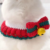 Maxbell Wool Knitted Christmas Cat Collar Scarf Neck Jewelry Necklace Bell S