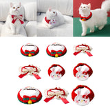 Maxbell Wool Knitted Christmas Cat Collar Scarf Neck Jewelry Necklace Bell S