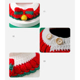 Maxbell Wool Knitted Christmas Cat Collar Scarf Neck Jewelry Necklace Bell S