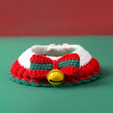 Maxbell Wool Knitted Christmas Cat Collar Scarf Neck Jewelry Necklace Bell S