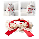 Maxbell Wool Knitted Christmas Cat Collar Scarf Neck Jewelry Necklace Bowknot S