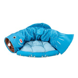 Maxbell Cat Tunnel Pet Interactive Toy Washable Cushion with Ball for Hedgehog Blue