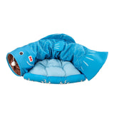 Maxbell Cat Tunnel Pet Interactive Toy Washable Cushion with Ball for Hedgehog Blue