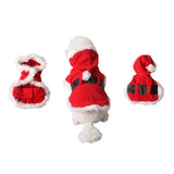 Maxbell Small Dog Cat Costume Pet Winter Coat Red Santa Festive Clothe for Small Dogs XS