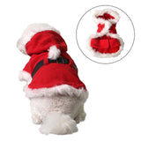 Maxbell Small Dog Cat Costume Pet Winter Coat Red Santa Festive Clothe for Small Dogs XS