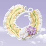 Maxbell Hand Knitted Cat Collar Accessories Dog Neck Jewelry for Pet Supplies Flower M