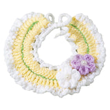 Maxbell Hand Knitted Cat Collar Accessories Dog Neck Jewelry for Pet Supplies Flower M