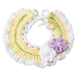 Maxbell Hand Knitted Cat Collar Accessories Dog Neck Jewelry for Pet Supplies Flower M