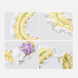 Maxbell Hand Knitted Cat Collar Accessories Dog Neck Jewelry for Pet Supplies Flower M