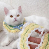 Maxbell Hand Knitted Cat Collar Accessories Dog Neck Jewelry for Pet Supplies Bowknot L