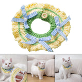 Maxbell Hand Knitted Cat Collar Accessories Dog Neck Jewelry for Pet Supplies Bowknot L