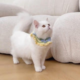 Maxbell Hand Knitted Cat Collar Accessories Dog Neck Jewelry for Pet Supplies Bowknot L