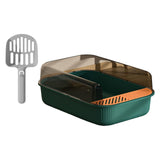 Maxbell Cat Litter Box Toilet Rabbit Deep Loo Bedpan Pet Litter Tray Green