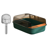 Maxbell Cat Litter Box Toilet Rabbit Deep Loo Bedpan Pet Litter Tray Green