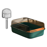Maxbell Cat Litter Box Toilet Rabbit Deep Loo Bedpan Pet Litter Tray Green