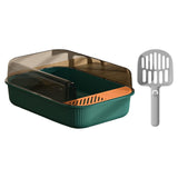 Maxbell Cat Litter Box Toilet Rabbit Deep Loo Bedpan Pet Litter Tray Green