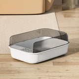 Maxbell Cat Litter Box Toilet Rabbit Deep Loo Bedpan Pet Litter Tray White
