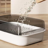Maxbell Cat Litter Box Toilet Rabbit Deep Loo Bedpan Pet Litter Tray White