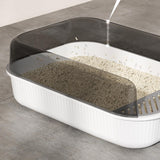 Maxbell Cat Litter Box Toilet Rabbit Deep Loo Bedpan Pet Litter Tray White