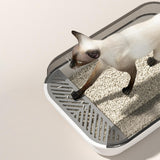 Maxbell Cat Litter Box Toilet Rabbit Deep Loo Bedpan Pet Litter Tray White